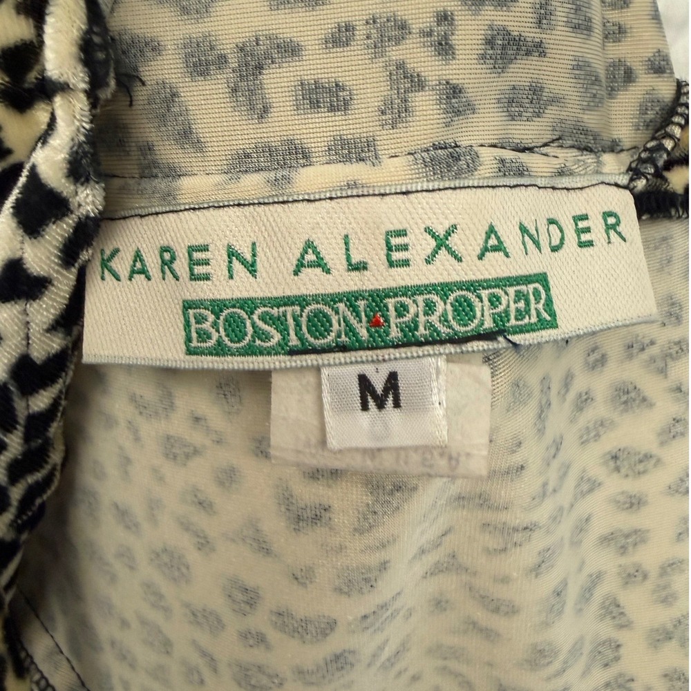 Karen Alexander Boston Proper Leopard Halter Maxi Dress Keyhole Velvet Medium - Picture 7 of 8